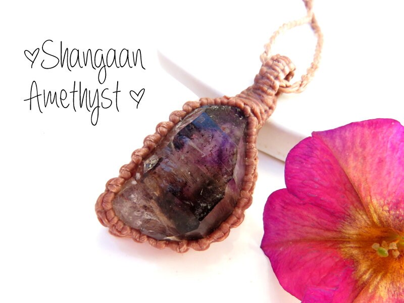 RARE Shangaan Amethyst macrame necklace, Soulmate crystal, Amethyst jewelry, African Amethyst, Girlfriend gifts, macrame necklace