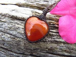 Courage and Motivation / Carnelian Heart necklace / Carnelian Necklace / Heart necklace / Courage crystals / Gifts for her/ Christmas gifts
