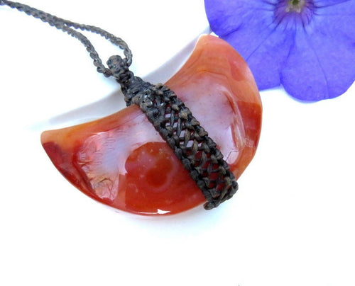 Carnelian Moon necklace, carnelian necklace