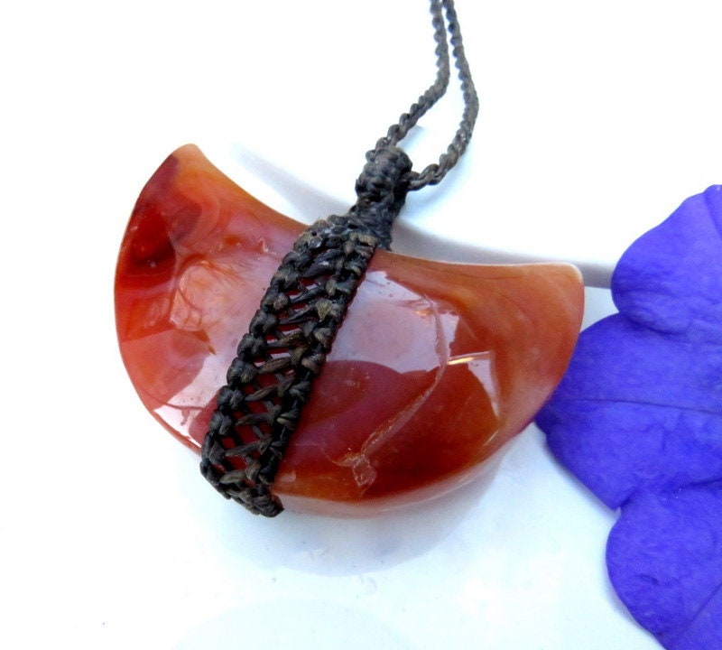 Carnelian Moon necklace, carnelian necklace