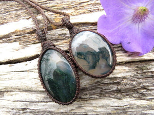 Moss Agate necklace set, green moss agate necklace, moss agate green, macrame layering necklace, macrame jewelry, gift ideas for her