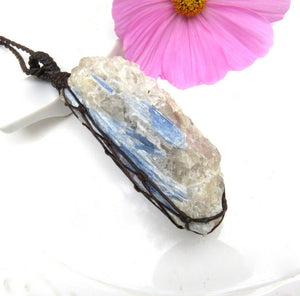 blue Kyanite crystal healing necklace crystal gemstone pendant necklace unique jewelry gift ideas for her christmas gifts healing jewelry