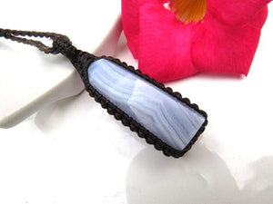 Gift for her, Blue Lace Agate Necklace, Agate jewelry, valentines day gift ideas, stone necklace, healing stones and crystals , baby blue
