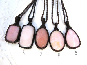 Peruvian Pink Opal Necklace, Pink Gemstone necklace, pink opal pendant, pink opal jewelry, peru opal, pink gift idea, peru gemstone