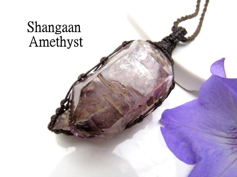 Shangaan Amethyst enhydro crystal necklace, amethyst jewelry, rare crystals, luxury gifts, calming vibes gift ideas, womens crystal jewelry 