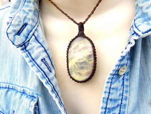 Blue Moonstone necklace, belomorite jewelry
