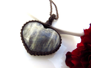Blue Moonstone heart necklace belomorite gemstone necklace valentine's day gift ideas moonstone gemstone necklace handmade jewelry for women