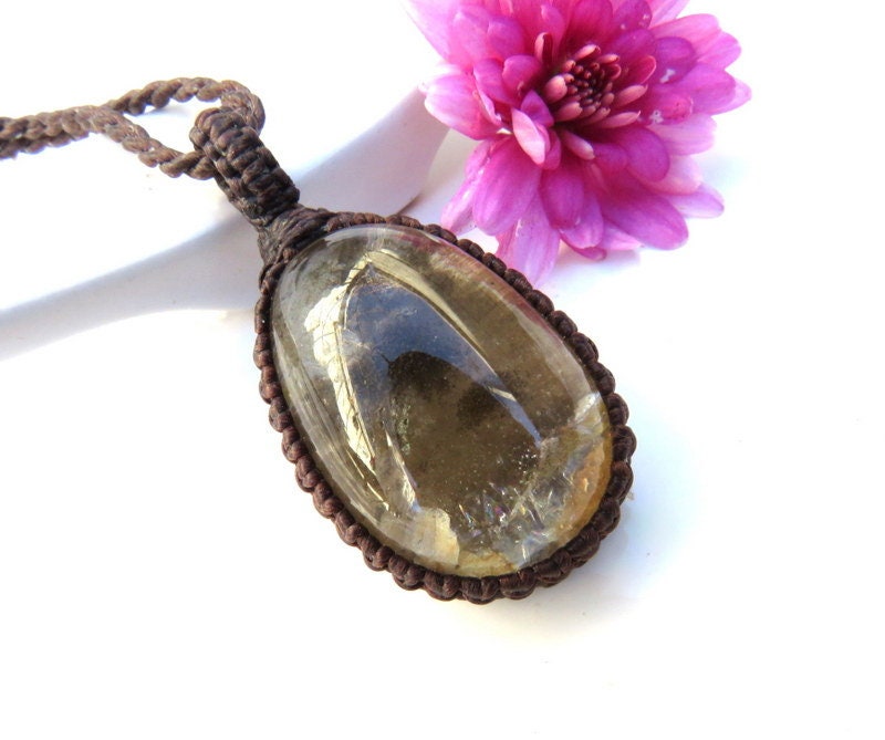 Aura Crystal and Smoky Topaz Necklace