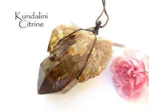 Kundalini Citrine crystal healing gemstone necklace unique christmas gift ideas for her gifts for mom celestial gifts gypsy style jewelry