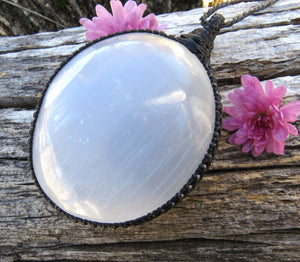 Peace and Angel Communication, Selenite jewelry, Selenite Necklace, pendant, Angel necklace, Healing crystal necklace, free shipping