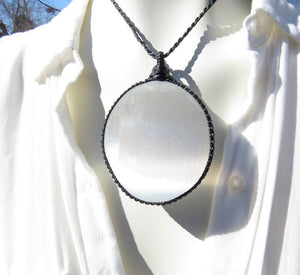 Peace and Angel Communication, Selenite jewelry, Selenite Necklace, pendant, Angel necklace, Healing crystal necklace, free shipping