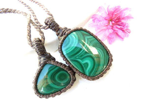 Malachite necklace set / Malachite jewelry / Chakra stones / necklace / Etsy Malachite / women necklace / heart chakra / gift ideas /