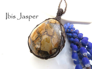 Ibis Jasper Necklace, fathers day gift ideas, Jasper pendant, Ibis gemstone, father gift ideas, for wife, for him, Handmade jewelry,