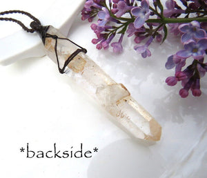 Crystals for sensitive souls, Empath crystals, Lemurian Crystal necklace, Quartz Crystal Necklace, Crystal healing, macrame necklace