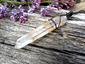 Crystals for sensitive souls, Empath crystals, Lemurian Crystal necklace, Quartz Crystal Necklace, Crystal healing, macrame necklace