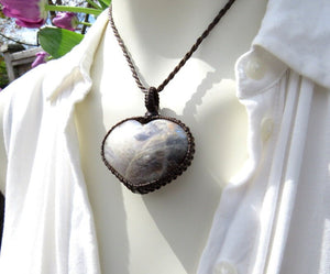 Moonstone and Sunstone heart necklace, Libra birthday, moonstone gemstone necklace, sunstone necklace, libra happy birthday, macrame jewelry