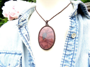 Gifts for her, Butterfly Jasper macrame necklace, One of a kind gift ideas, Boho gift, hippy gift, healing necklace, macrame jewelry