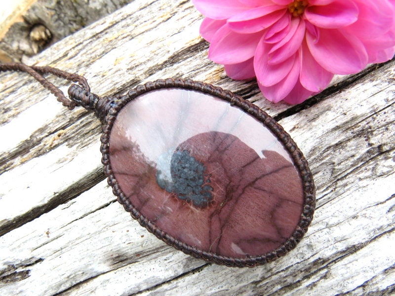 Gifts for her, Butterfly Jasper macrame necklace, One of a kind gift ideas, Boho gift, hippy gift, healing necklace, macrame jewelry