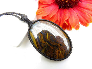 Tiger Iron Necklace / Tigers Eye pendant / Men jewelry / Gift For Him / gift for her / Unisex stone pendant / Co worker gift / Sister gift /