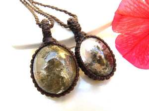 Jewelry set, Garden Quartz crystal necklace set, Lodolite Jewelry, Christmas gift, for her, Gift Exchange, Soulmates, layering necklace