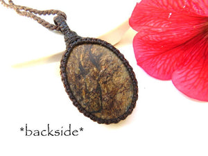 Bronzite Necklace / Bronzite jewelry / Bronze gemstone / Macrame necklace / Healing stones / gemstone jewelry / earthy colors / gift for her