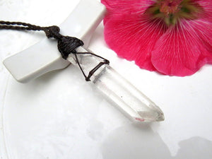 Crystals for sensitive souls, Empath crystals, Lemurian Crystal necklace, Quartz Crystal Necklace, Crystal healing necklace,macrame necklace