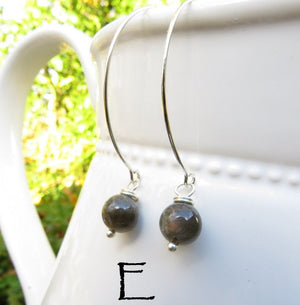 Choose your Gemstone / Sterling Silver Earrings / Long earrings / Short earrings / Sterling Silver Earrings / crystal wishbone earrings /