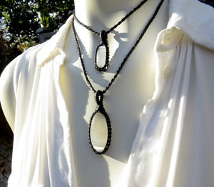 Selenite Crystal necklace set, White Crystal, crystal pendant necklace, Gem necklace, Guardian angel necklace, Goddess Necklace, Jewelry