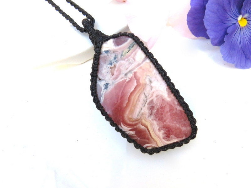 Rose Quartz Crystal Necklace Healing Crystals heart shaped chakra