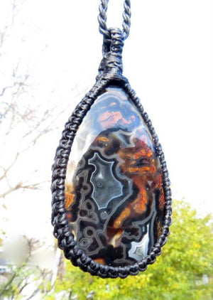 Mother gift, Pseudomorph Agate macrame necklace, agate jewelry, rare agates, macrame jewelry, earth aura creations, gemstone jewelry