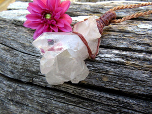 Arkansas Quartz Crystal Necklace, Energy crystal, protection crystal jewelry, Raw crystal jewelry, Womens healing necklace