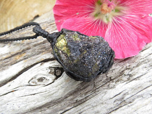 Galena and Chalcopyrite crystal necklace / Galena crystal / Chalcopyrite gemstone / Bling jewelry / Healing crystals and stones