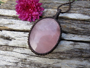 Rose quartz pendant necklace, expression of love, rose quartz jewelry, minimalist necklace, pink gifts, for her, Earth Aura Creations