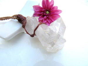 Arkansas Quartz Crystal Necklace, Energy crystal, protection crystal jewelry, Raw crystal jewelry, Womens healing necklace