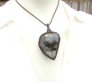 Shamanic Dream Quartz crystal gemstone necklace garden quartz jewelry lodolite quartz pendant necklace statement necklace gift