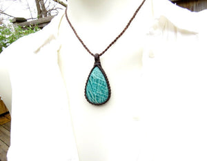 Amazonite Necklace, Amazonite pendant, self love jewelry, womens jewelry, healing stones, girl power gift ideas, macrame necklace