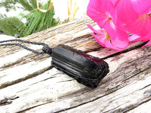 Black Tourmaline Crystal necklace, black tourmaline healing crystal pendant, black crystal, black lover, gothic gifts, fathers day gift