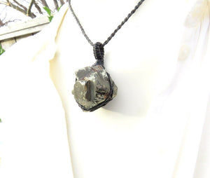 Pyrite Crystal Cluster Necklace, for the Zen Seeker, for the Glam Fan, for the jewelry lover, Meditation crystals, Root Chakra crystals