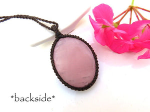 Mothers Day gift ideas, Rose Quartz Necklace Pendant, gifts for her, wrapped crystals, unique gift, macrame necklace, mothers day gift