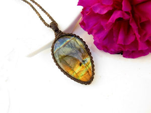 Blue Labradorite Necklace, gift for her, mothers day jewelry gift, necklace gift, unique gift ideas, birthday gift for her, fathers day gift
