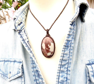 Chohua Jasper necklace and earring set, coffee bean jasper pendant, jewelry sets, gemstone earrings, valentines day gift, mothers day