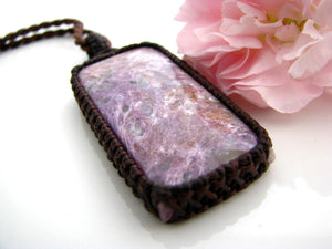 Sister gift, Crystal necklaces, Charoite Necklace,  Charoite pendant,  Spiritual gift